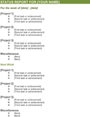 Employee Weekly Status Report Template form