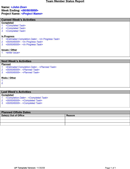 Team Member Status Report Template form