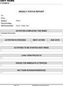 Weekly Status Report Template 1 form