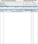 Automotive Work Order Template form