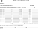 Credit Card Expense Report Template form