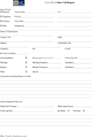 Hotel Sales Call Report form