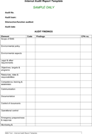 Internal Audit Report Template form