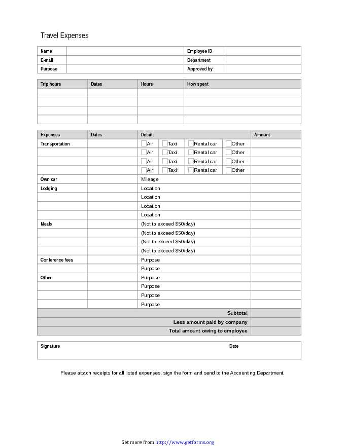 Travel Expenses Report