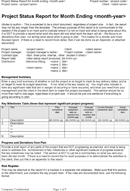 Monthly Project Status Report Template form