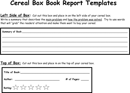 Cereal Box Book Report Template 1 form