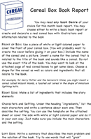 Cereal Box Book Report Template 2 form