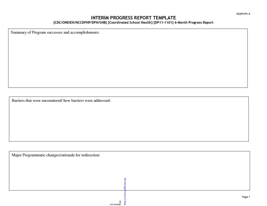 Interim Progress Report Template