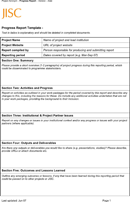 Progress Report Template form