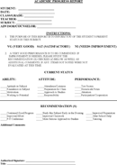 Student Progress Report Template form