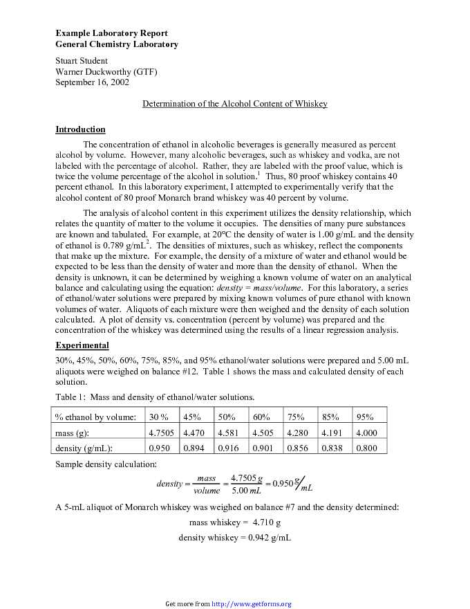 Lab Report Example 1