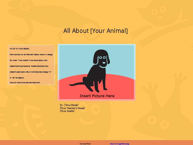 Animal Report Template 1