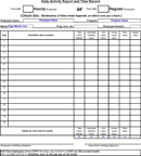 Daily Activity Report Template form