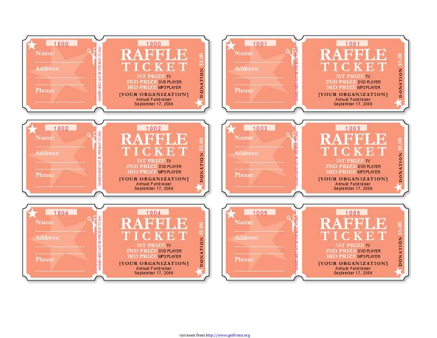 Raffle Ticket Template 1