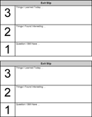 Exit Slips Template form