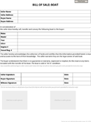 Bill of Sale: Boat form