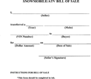 Snowmobile/ATV Bill of Sale form