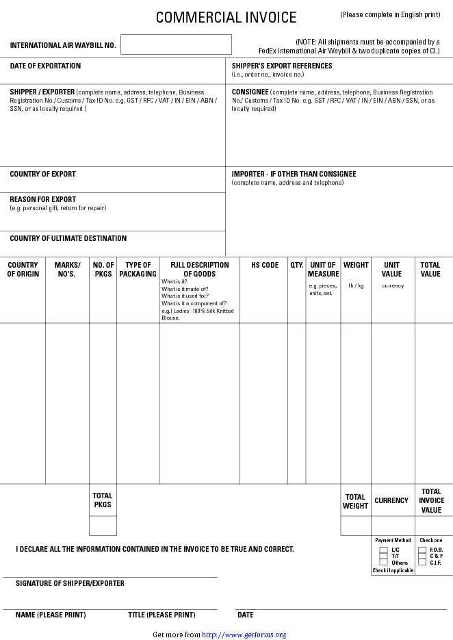 Commercial Invoice