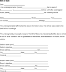 Car Bill of Sale Template form