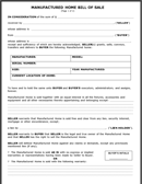 Manufactured Home Bill of Sale form