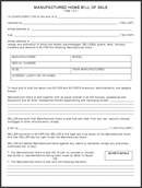 Manufactured Home Bill of Sale (Fillable PDF) form