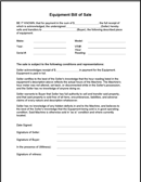 Equipment Bill of Sale form