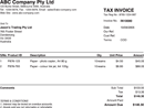 Sample Invoice 2 (trading) form