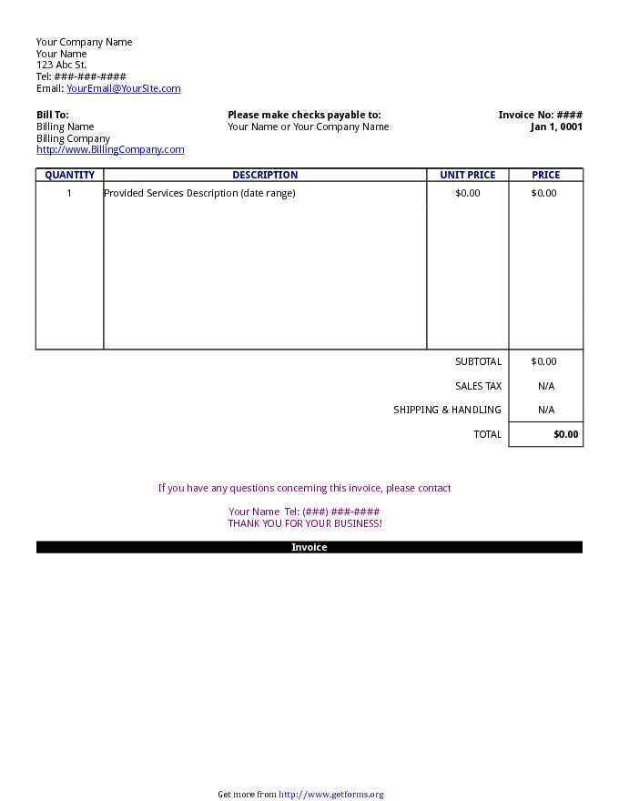 Invoice Template Easy to Use
