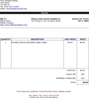 Invoice Template Easy to Use form