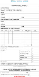 Livestock Bill of Sale 2 form