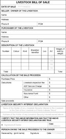 Livestock Bill of Sale 3 form