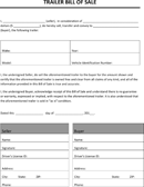 Trailer Bill of Sale form