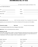 Snowmobile Bill of Sale form