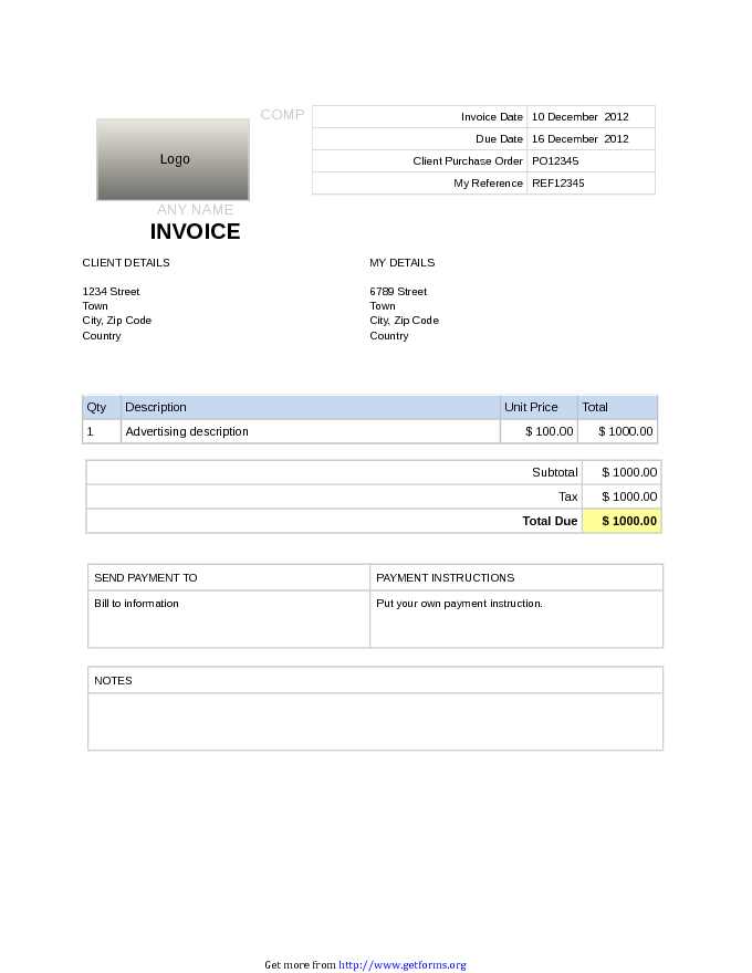 Simple Invoice Template 2