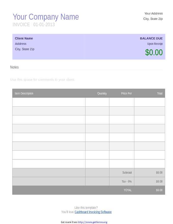 Simple Invoice Template 3