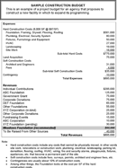 Sample Construction Budget form