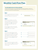 Monthly Cash Flow Plan form