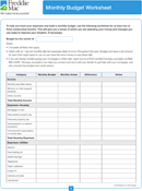 Monthly Household Budget form
