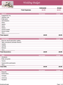 Wedding Budget 2 form