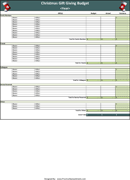 Christmas Gift Budget Worksheet form